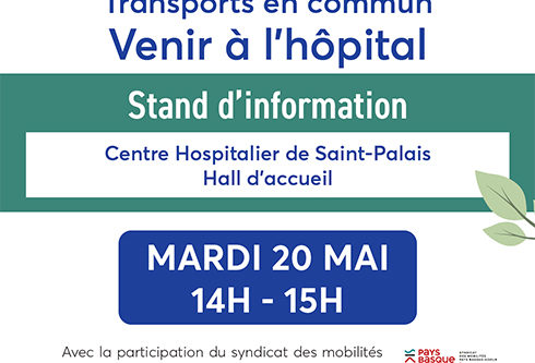 Ecomobilité pour venir à l&rsquo;Hôpital : stand d&rsquo;information mardi 20 mai Saint Palais